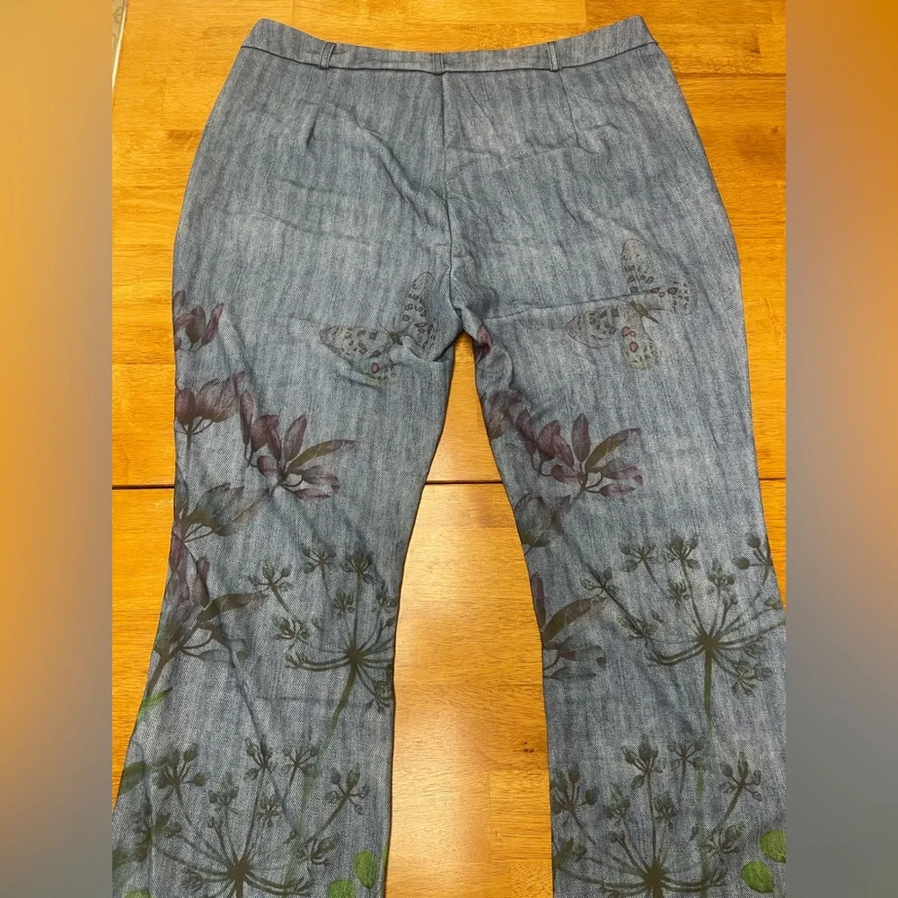 Floral Butterfly Print Lightweight Pants - Picture 2 of 4